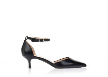 Γόβες δερματίνη μυτερές ΜΑΥΡΟ - Tsoukalas - 