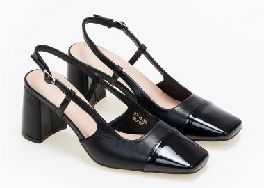 Γόβες εξώφτερνες με συνδυασμό χρωμάτων - Μαύρο - Issue - 