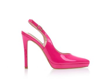 Γόβες φούξια λουστρίνι με φιάπα μυτερές ΦΟΥΞΙΑ - Tsoukalas - 