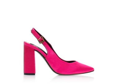 Γόβες φούξια σατέν μυτερές ΦΟΥΞΙΑ - Tsoukalas - 