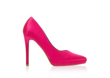 Γόβες φούξια υφασμάτινες με φιάπα μυτερές ΦΟΥΞΙΑ - Tsoukalas - 