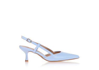 Γόβες γαλάζιες δερματίνη με χαμηλό τακούνι ΓΑΛΑΖΙΟ - Tsoukalas - 