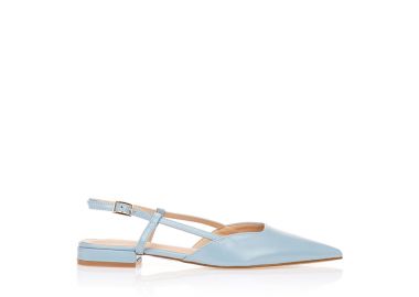 Γόβες γαλάζιες δερματίνη με χαμηλό τακούνι ΓΑΛΑΖΙΟ - Tsoukalas - 