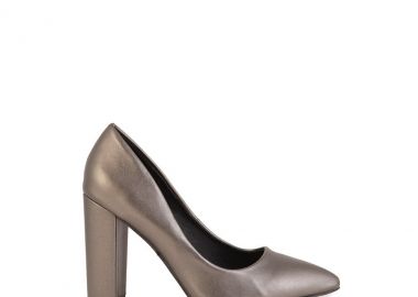 Γόβες γκρι ιριδίζον δερματίνη μυτερές ΓΚΡΙ - Tsoukalas - 