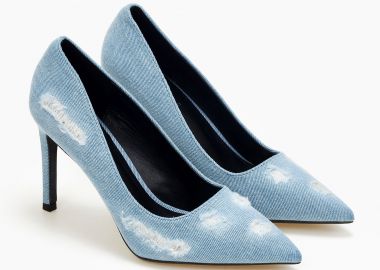 Γόβες jean με ιδιαιτερο σχέδιο - Γαλάζιο - Issue - 