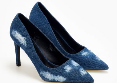 Γόβες jean με ιδιαιτερο σχέδιο - Τζιν - Issue - 