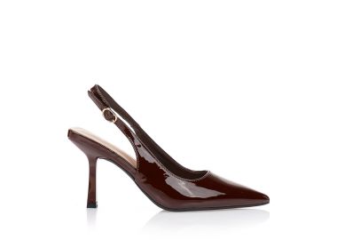 Γόβες καφέ slingback μυτερές ΚΑΦΕ - Tsoukalas - 