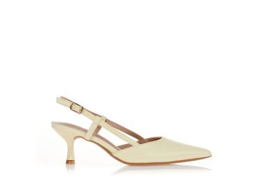 Γόβες κίτρινες δερματίνη με χαμηλό τακούνι ΚΙΤΡΙΝΟ - Tsoukalas - 