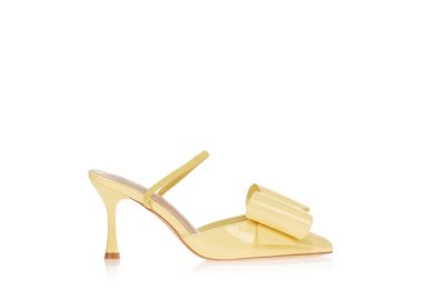 Γόβες κίτρινες λουστρίνι slingback με φιόγκο ΚΙΤΡΙΝΟ - Tsoukalas - 