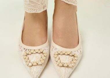 Γόβες Lace Slingback Με Διακοσμητική Αγκράφα -  - 