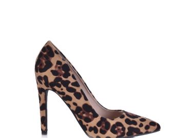 Γόβες λεοπάρ σουέτ μυτερές ΛΕΟΠΑΡ - Tsoukalas - 