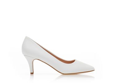 Γόβες λευκές δερματίνη μυτερές ΛΕΥΚΟ - Tsoukalas - 