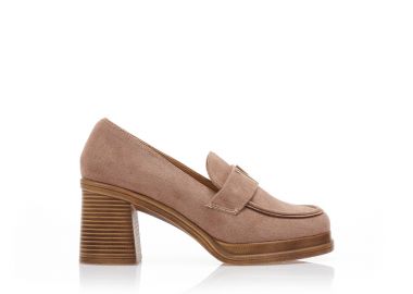 Γόβες loafers πούρο σουέτ με μεταλλική λεπτομέρεια ΠΟΥΡΟ - Tsoukalas - 