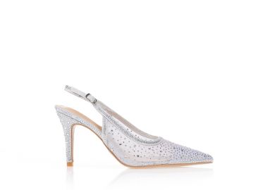 Γόβες λούρεξ με διαφάνεια και στρας ΑΣΗΜΙ - Tsoukalas - 