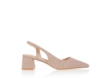 Γόβες λούρεξ slingback ΜΠΡΟΝΖΕ - Tsoukalas - 