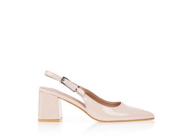 Γόβες λουστρίνι με χοντρό τακούνι ΜΠΕΖ - Tsoukalas - 