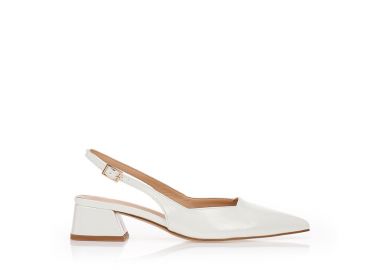 Γόβες λουστρίνι slingback με χοντρό τακούνι ΜΠΕΖ - Tsoukalas - 