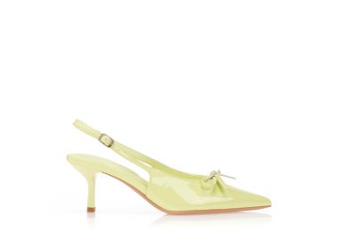 Γόβες λουστρίνι slingback μυτερές ΚΙΤΡΙΝΟ - Tsoukalas - 