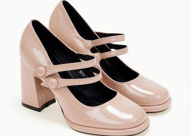 Γόβες mary jane με διπλή μπαρέτα - Nude - Issue - 