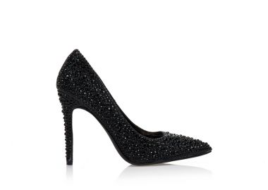 Γόβες μαύρες απο στρας ΜΑΥΡΟ - Tsoukalas - 