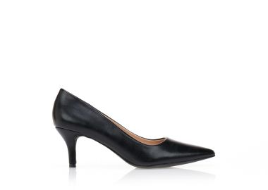 Γόβες μαύρες δερματίνη ΜΑΥΡΟ - Tsoukalas - 