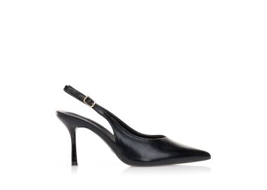 Γόβες μαύρες δερματίνη μυτερές ΜΑΥΡΟ - Tsoukalas - 