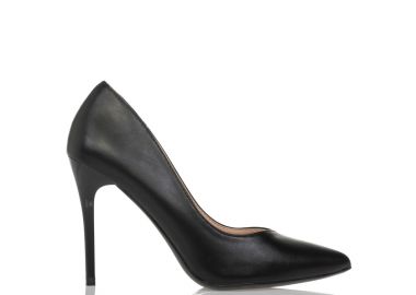 Γόβες μαύρες δερματίνη μυτερές ΜΑΥΡΟ - Tsoukalas - 