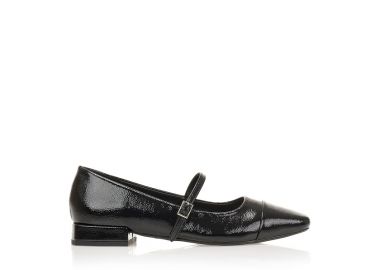 Γόβες μαύρες λουστρίνι με μπαρέτα ΜΑΥΡΟ - Tsoukalas - 