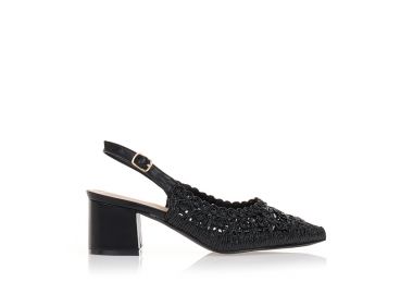 Γόβες μαύρες με διάτρητο σχέδιο ΜΑΥΡΟ - Tsoukalas - 