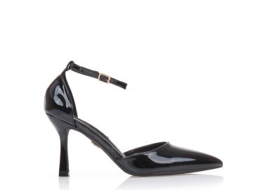 Γόβες μαύρες με ιδιαίτερο άνοιγμα ΜΑΥΡΟ - Tsoukalas - 