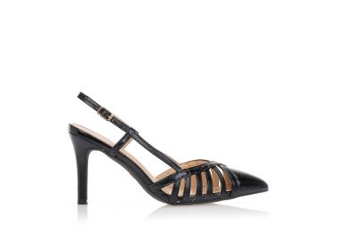 Γόβες μαύρες με λουράκια ΜΑΥΡΟ - Tsoukalas - 