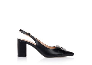 Γόβες μαύρες με τετράγωνη αγκράφα ΜΑΥΡΟ - Tsoukalas - 