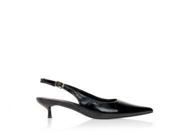 Γόβες μαύρες slingback χαμηλές ΜΑΥΡΟ - Tsoukalas - 
