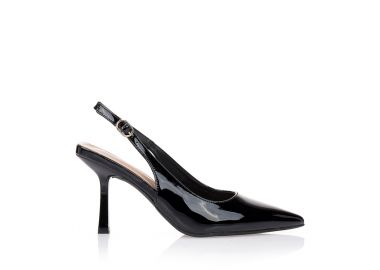 Γόβες μαύρες slingback μυτερές ΜΑΥΡΟ - Tsoukalas - 