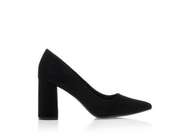 Γόβες μαύρες σουέτ μυτερές ΜΑΥΡΟ - Tsoukalas - 