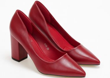 Γόβες με χοντρό τακούνι - Μπορντώ - Issue - 