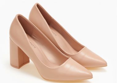 Γόβες με χοντρό τακούνι - Nude - Issue - 