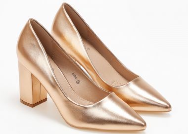 Γόβες με χοντρό τακούνι - Rose Gold - Issue - 