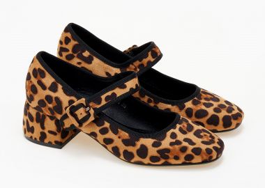 Γόβες με χοντρό τακούνι και μπαρέτα - Λεοπάρ - Issue - 