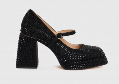 Γόβες με χοντρό τακούνι και στρας - 5206179043830 -  - 