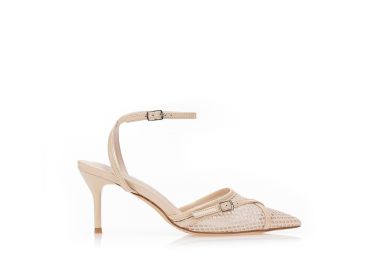 Γόβες με διαφάνεια και χιαστί λουράκια ΜΠΕΖ - Tsoukalas - 