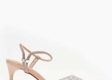 Γόβες με διαφάνεια και ιδιαίτερο λουράκι - Μπεζ - Issue - 