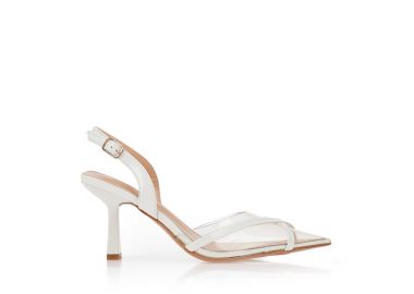 Γόβες με διαφάνεια και λευκές λεπτομέρειες ΛΕΥΚΟ - Tsoukalas - 