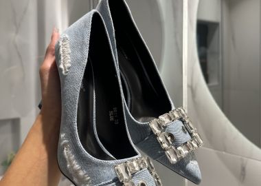 Γόβες με διακοσμητικές πέτρες - Γαλάζιο - Issue - 