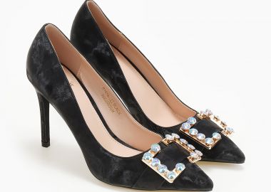 Γόβες με διακοσμητικές πέτρες - Μαύρο - Issue - 