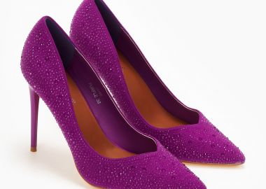 Γόβες με διακοσμητικές πέτρες - Μωβ - Issue - 