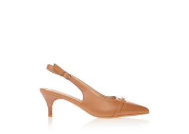 Γόβες με διακοσμητικό λουράκι και αγκράφα ΚΑΦΕ - Tsoukalas - 