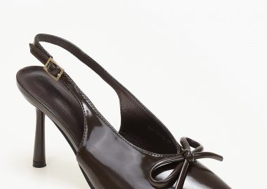 Γόβες με φιογκάκι - Καφέ - Issue - 