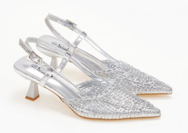 Γόβες με ιδιαίτερο σχέδιο - Ασημί - Issue - 