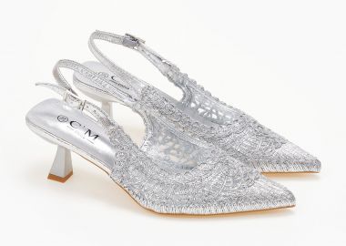 Γόβες με ιδιαίτερο σχέδιο - Ασημί - Issue - 